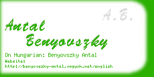 antal benyovszky business card